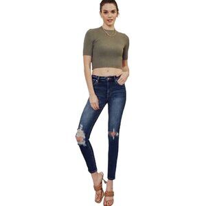 KANCAN Ripped Knee Raw Hem Skinny Jeans - Size 5/26